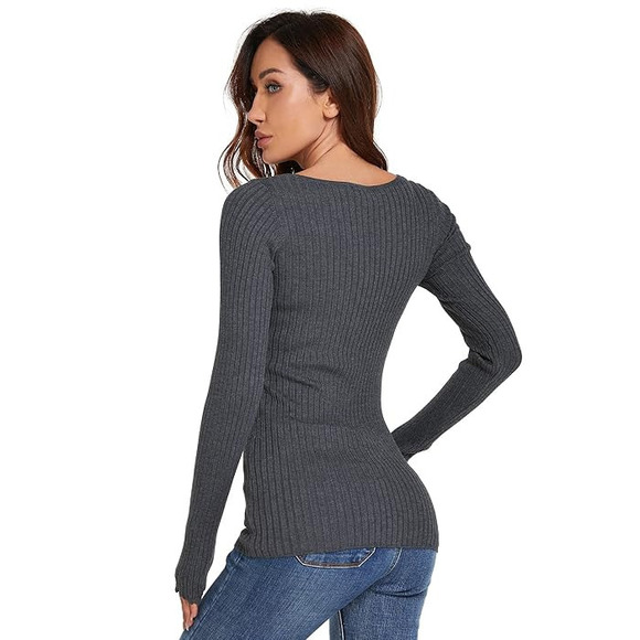 I.N.C. Ribbed Scoop Neck Sweater - Gray - XXL - Women's Tops - Picture 3 of 3